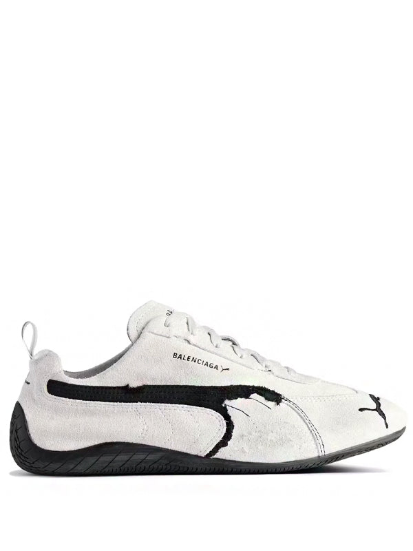 Balenciaga x Puma Speedcat Suede Distressed White Black