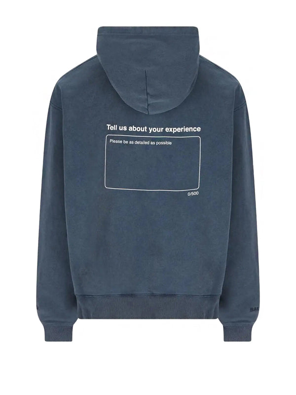 Balenciaga Oversized Drawstring Hoodie Washed Navy