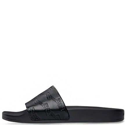Balenciaga Slide BB Monogram Leather Pool Slide Black