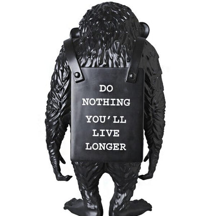 Banksy Brandalism Monkey Sign Figure Black