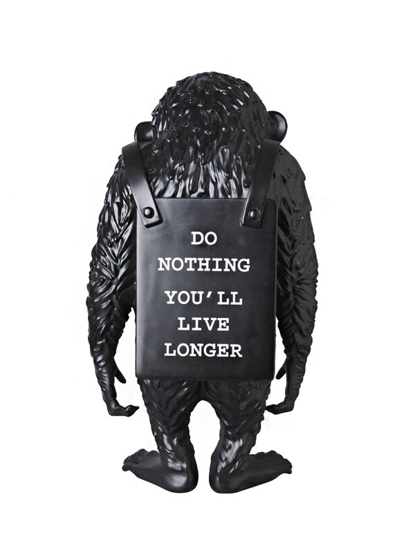 Banksy Brandalism Monkey Sign Figure Black