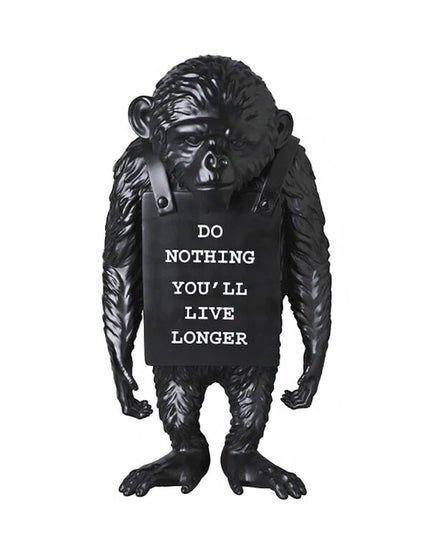 Banksy Brandalism Monkey Sign Figure Black