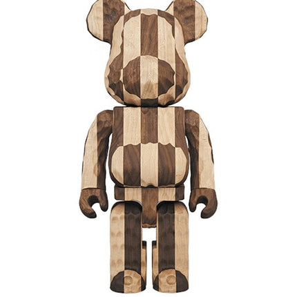 Bearbrick Karimoku Fragment Carved Wooden Longitudinal Chess 400% Wood