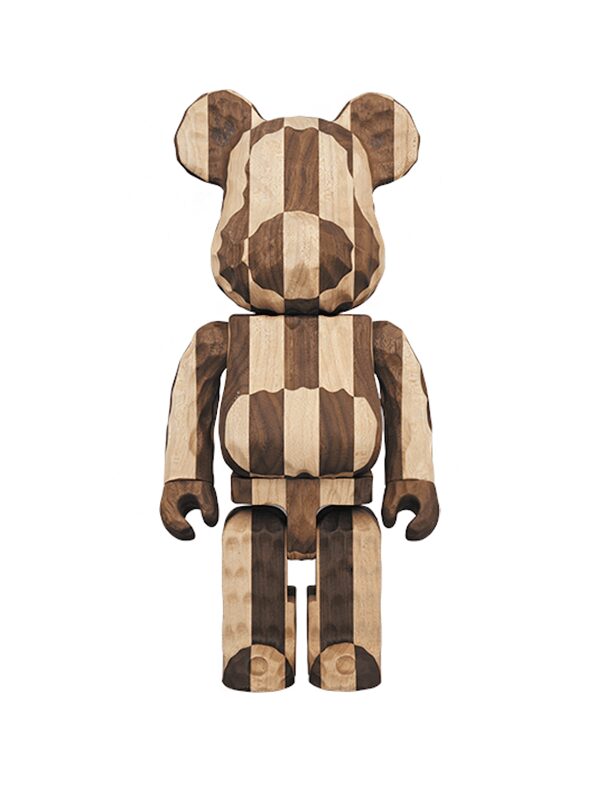 Bearbrick Karimoku Fragment Carved Wooden Longitudinal Chess 400% Wood