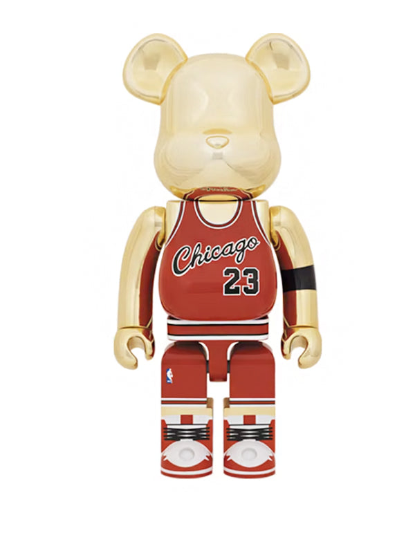 Bearbrick Michael Jordan 1985 Rookie Jersey 1000% Gold Chrome