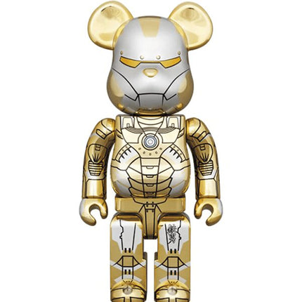 Bearbrick x Hajime Sorayama x Marvel Iron Man Reverse 1000% Gold/Silver