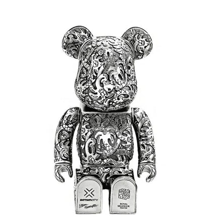 Bearbrick x Steven Harrington x Action City x Royal Selangor Metal 400% Silver