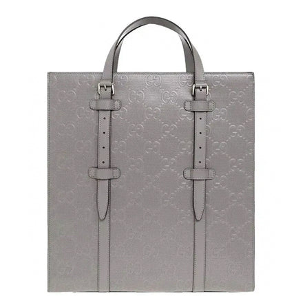 Bolsa Gucci GG Embossed Medium Tote Bag Grey