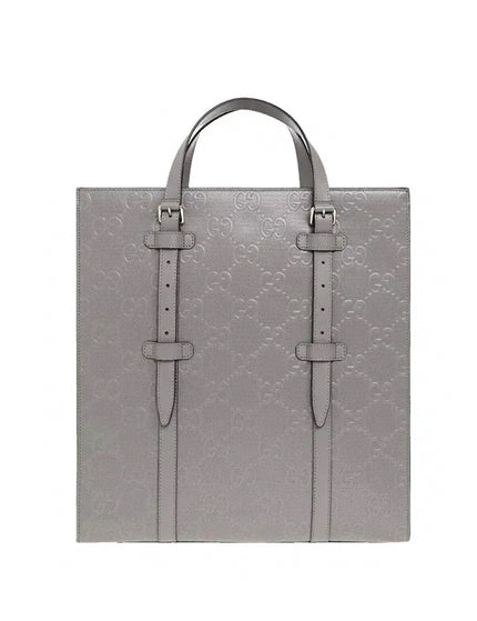 Bolsa Gucci GG Embossed Medium Tote Bag Grey