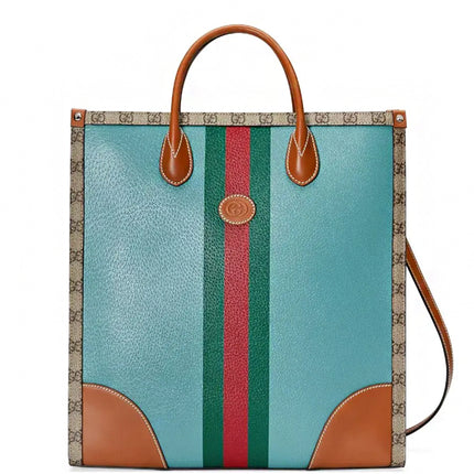 Bolsa Gucci Lunar New Year Medium Tote Bag Blue Brown