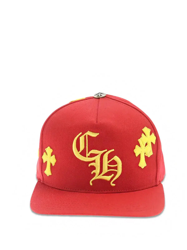 Boné Chrome Hearts Cross Patch Red Yellow