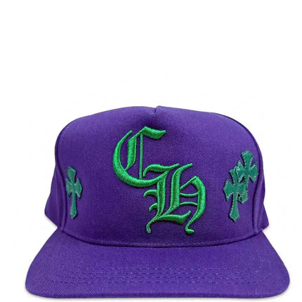Boné Chrome Hearts Cross Patch Trucker Purple Green