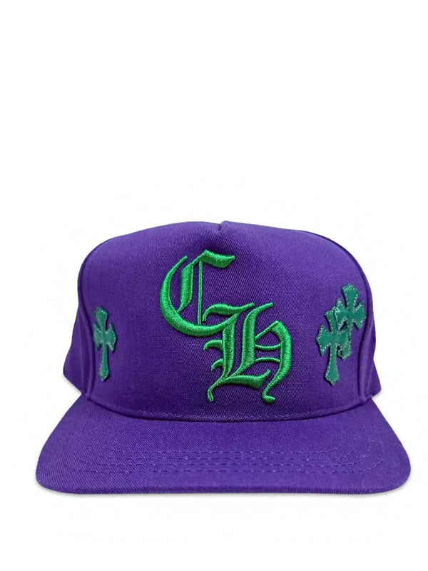 Boné Chrome Hearts Cross Patch Trucker Purple Green