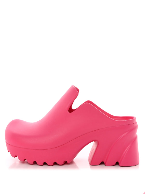 Bottega Veneta Rubber Flash Mules Cranberry