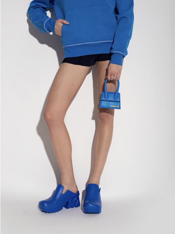Bottega Veneta Rubber Flash Mules Navy Blue