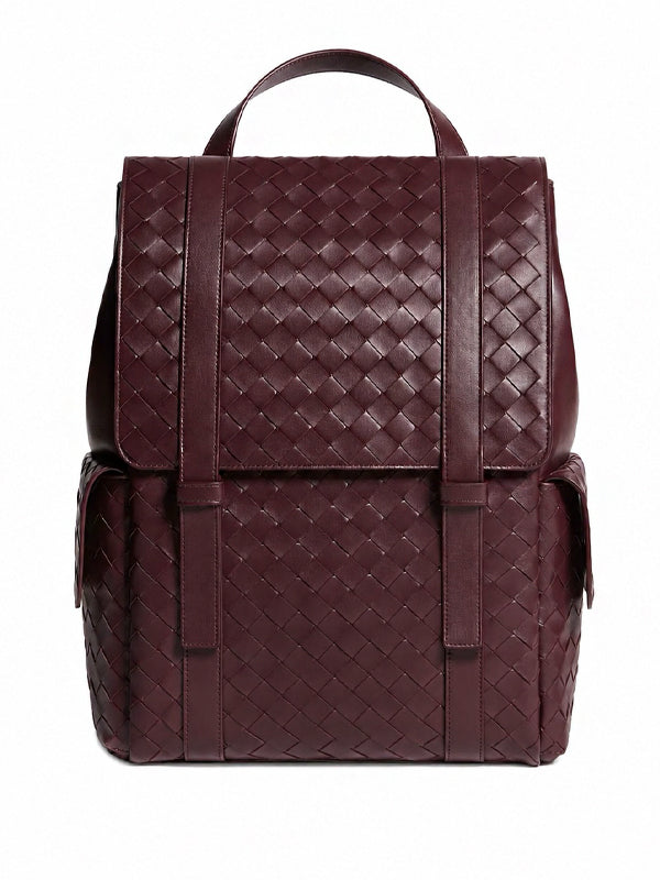 Bottega Veneta Intrecciato Back To School Backpack Burgundy / Black