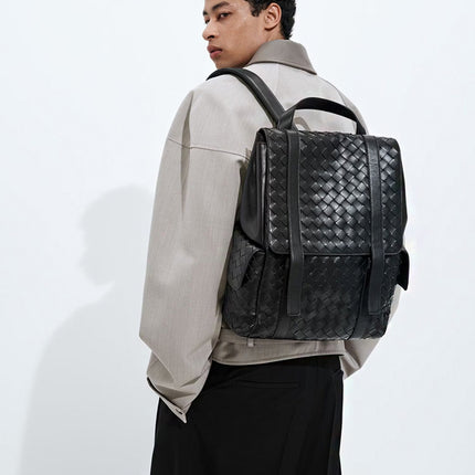 Bottega Veneta Intrecciato Back To School Backpack Burgundy / Black