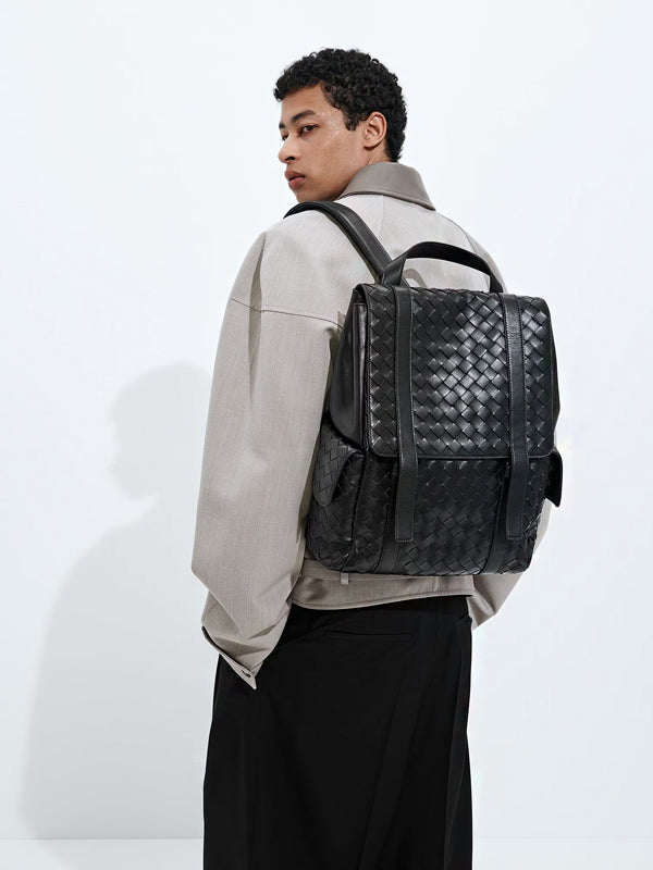 Bottega Veneta Intrecciato Back To School Backpack Burgundy / Black