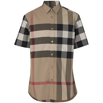 Burberry Camisa Xadrez Mangas Curtas