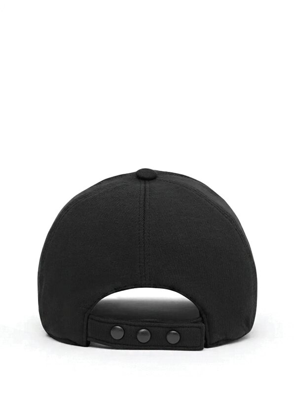 Burberry Monogram Motif Cotton Jersey Baseball Cap Black White