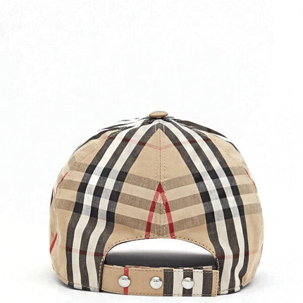 Burberry Vintage Check Cotton Baseball Cap Monogram Motif Beige