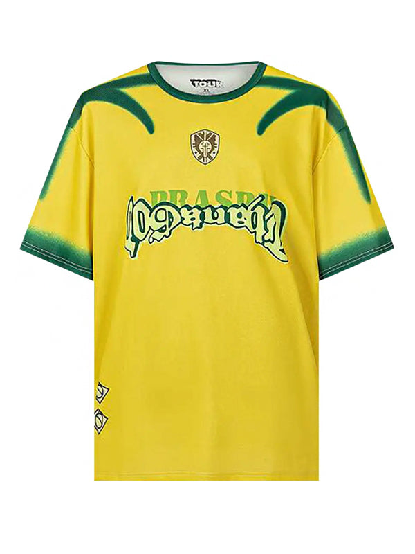 Cactus Jack by Travis Scott Brazil Soccer Jersey Yellow
