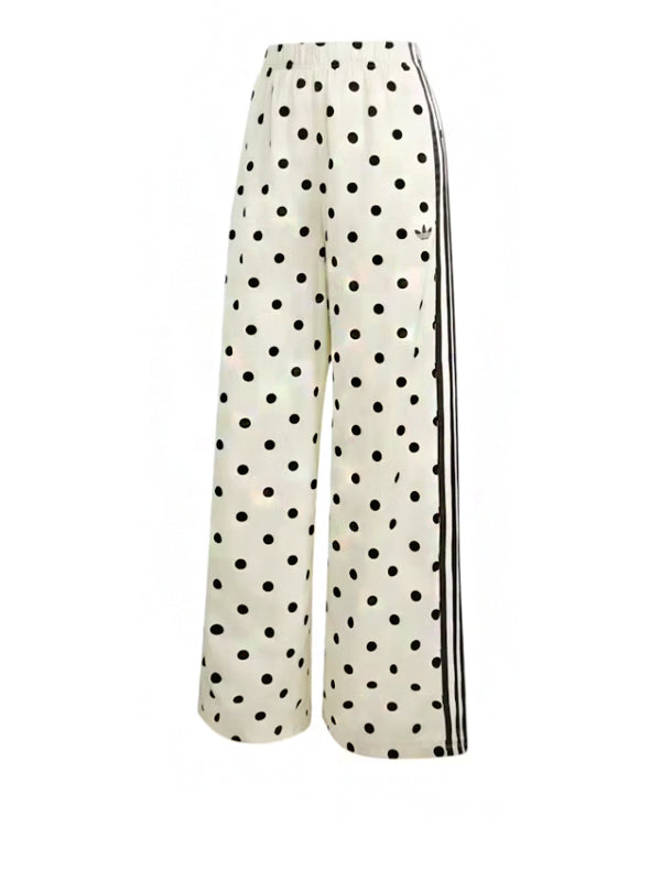 Calça adidas Pantalona Cetim Polka Dots Off White