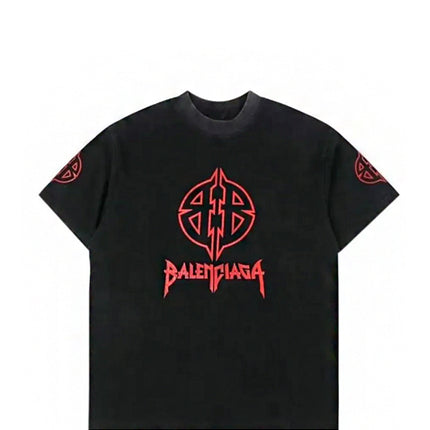 Camiseta Balenciaga Heavy Metal Logo Black Red