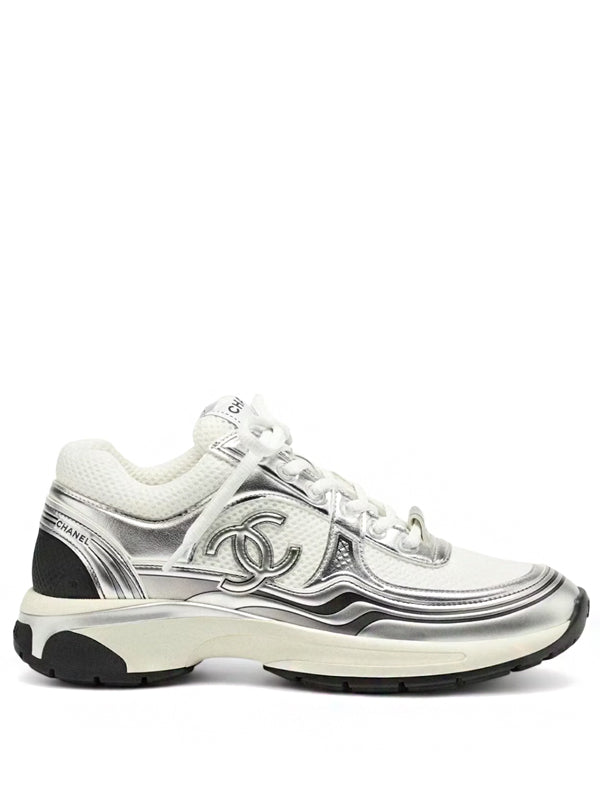 Chanel CC Runner White Silver