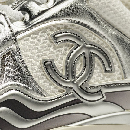 Chanel CC Runner White Silver