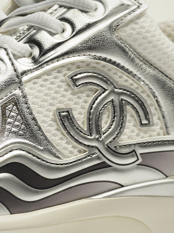 Chanel CC Runner White Silver