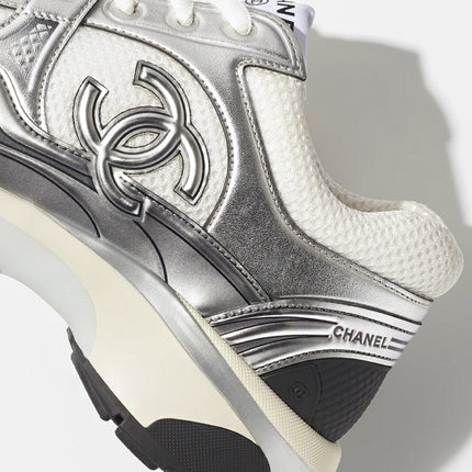 Chanel CC Runner White Silver