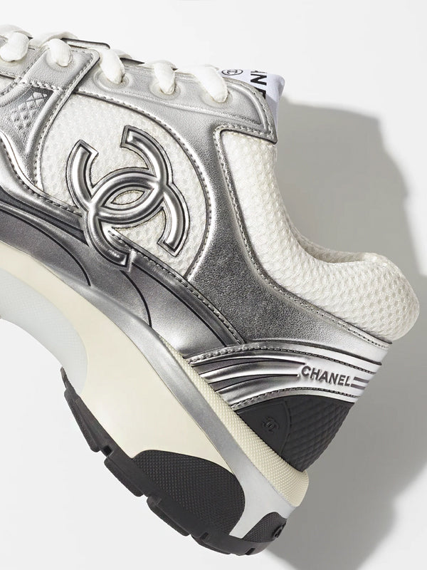 Chanel CC Runner White Silver