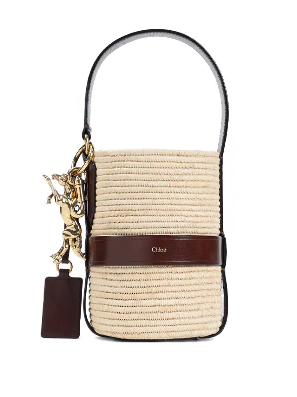 Chloé Bolsa de ráfia com logo