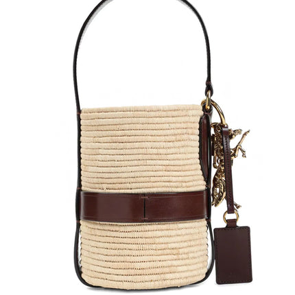 Chloé Bolsa de ráfia com logo