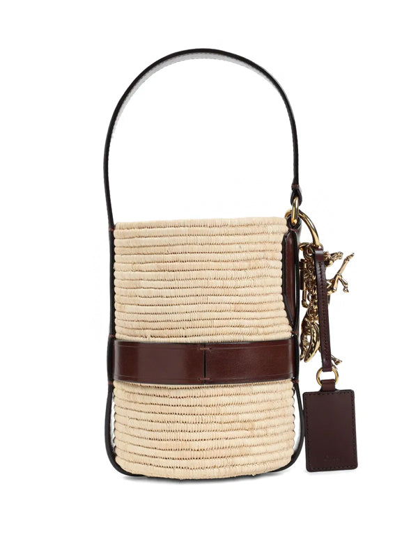 Chloé Bolsa de ráfia com logo