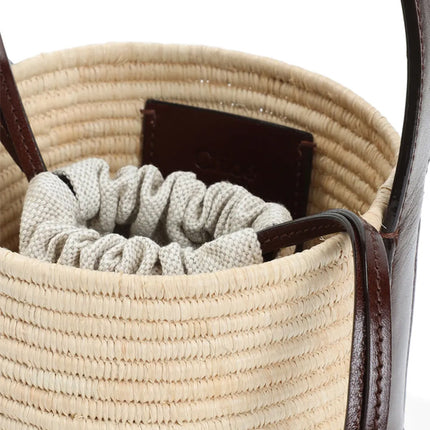 Chloé Bolsa de ráfia com logo