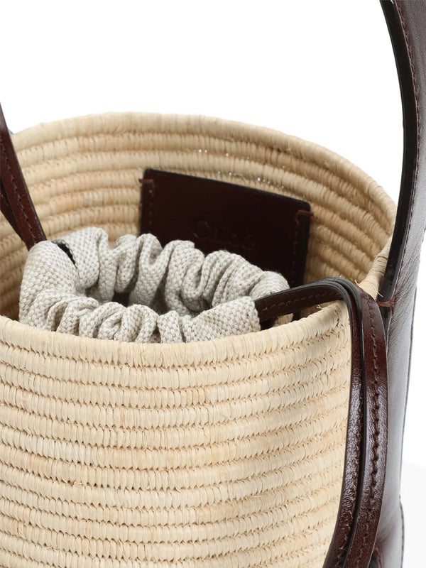 Chloé Bolsa de ráfia com logo