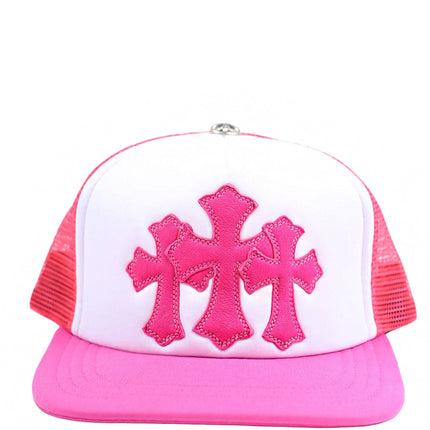 Chrome Hearts Boné Pink Triple Cross Cemetery Trucker Hat