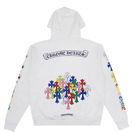 Chrome Hearts Multi Color Cross Hoodie White