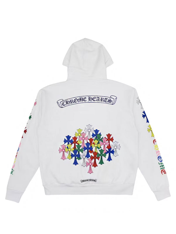 Chrome Hearts Multi Color Cross Hoodie White