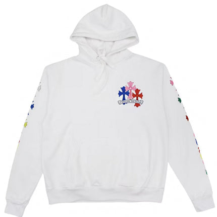 Chrome Hearts Multi Color Cross Hoodie White