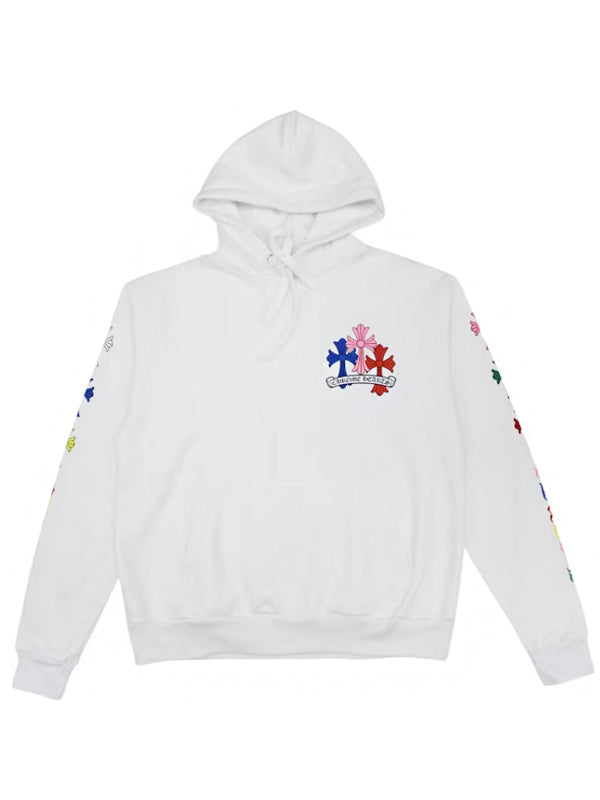Chrome Hearts Multi Color Cross Hoodie White