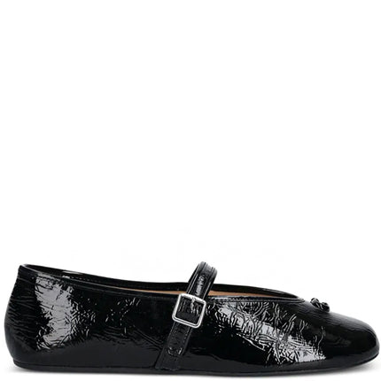 Coach buckle patent-leather ballet flats