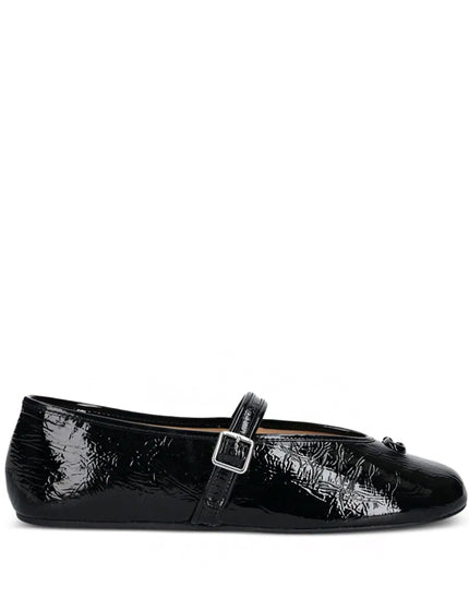 Coach buckle patent-leather ballet flats
