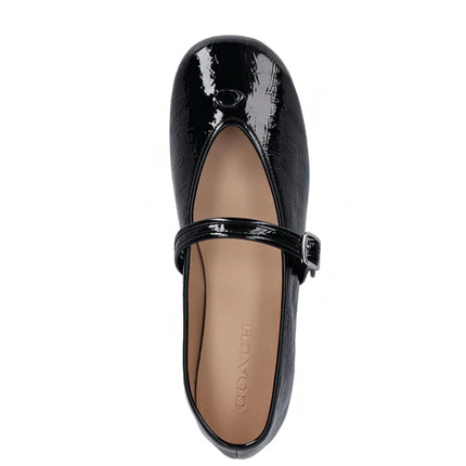 Coach buckle patent-leather ballet flats