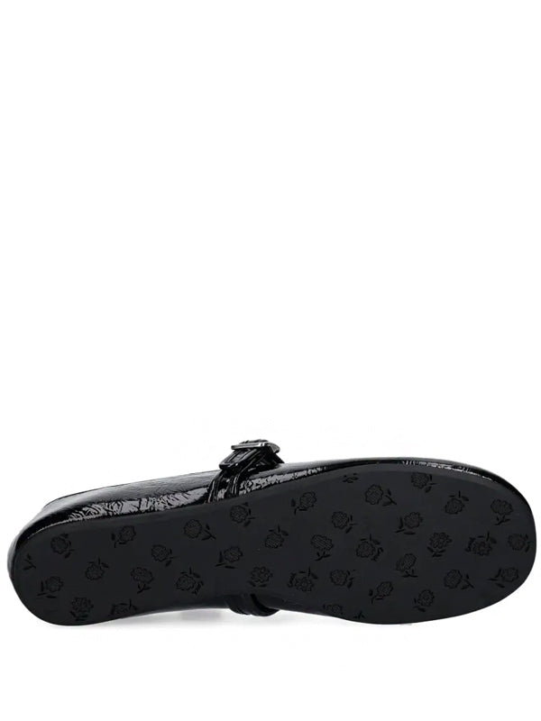 Coach buckle patent-leather ballet flats