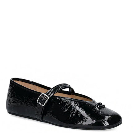Coach buckle patent-leather ballet flats