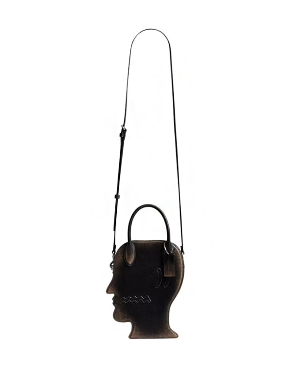 Coach x Brain Dead Logohead Bag In Loved Leather Black Brown
