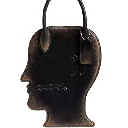 Coach x Brain Dead Logohead Bag In Loved Leather Black Brown